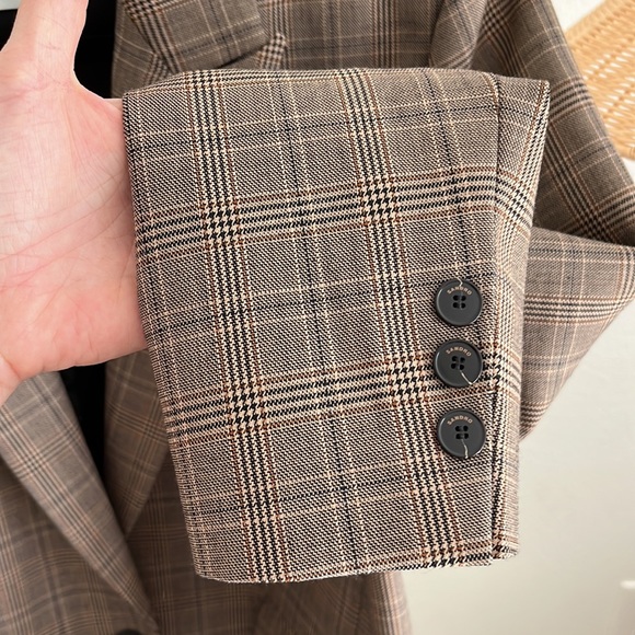 SANDRO | (size 40) Jada Windowpane Brown Plaid Check Blazer Jacket - Picture 10 of 10